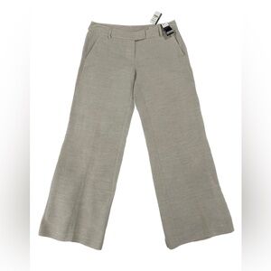 New York & Company Linen Blend Wide Leg Pants Size 8 NWT Beige Tan Work Trousers